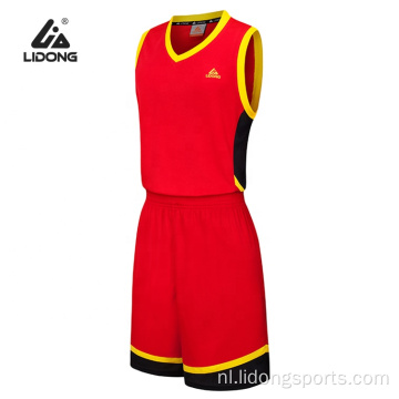 100%polyester basketbal jersey aangepaste basketbalkleding